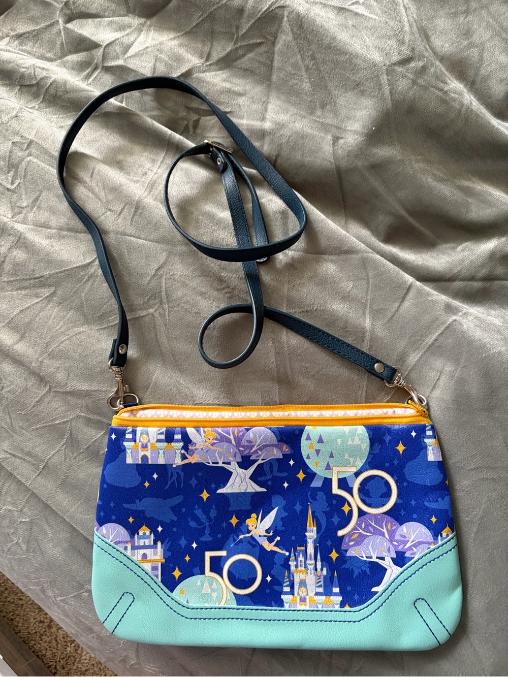 Disney 50th Anniversary Blue & Mint Crossbody Bag